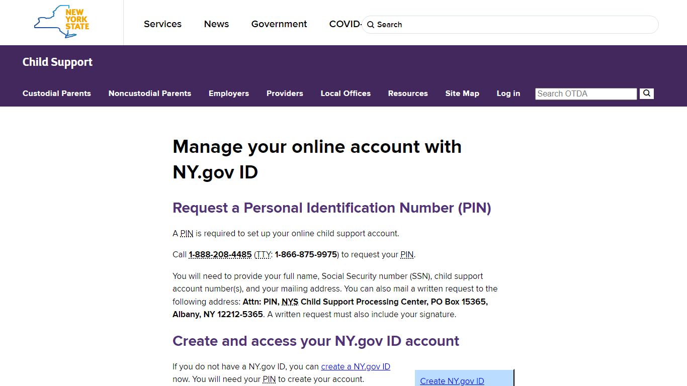 NYS DCSS | Log in - Government of New York